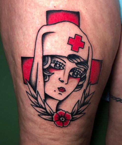 Nurse and Red Cross Tattoo