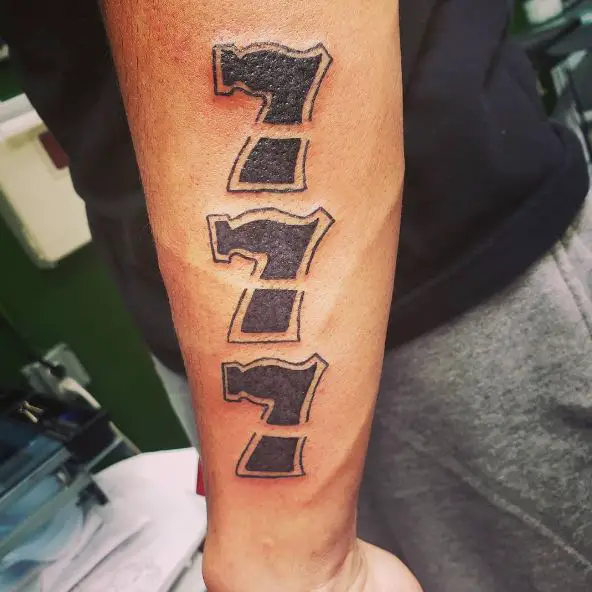 Lucky 777 Forearm Tattoo