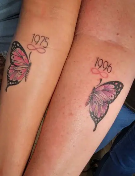 Matching Butterfly Arm Tattoos