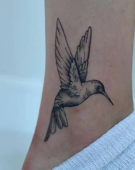 Little Hummingbird Tattoo on Ankle