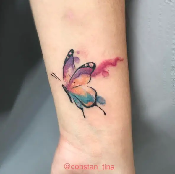 Little Butterfly Wrist Tattoo