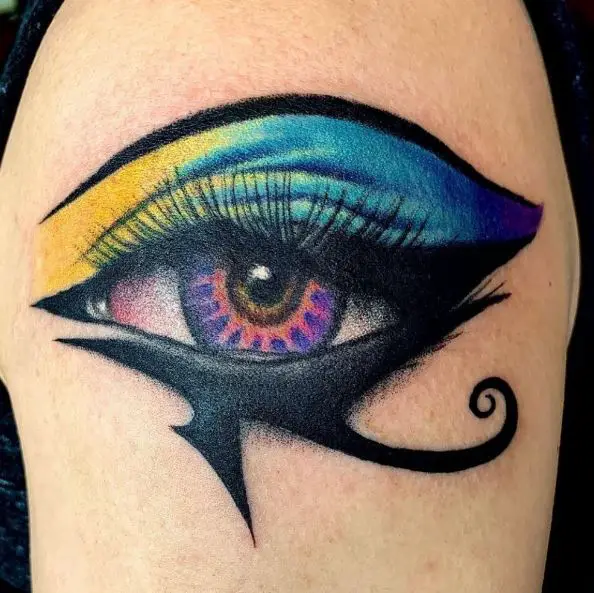 Colorful Eye of Horus Tattoo