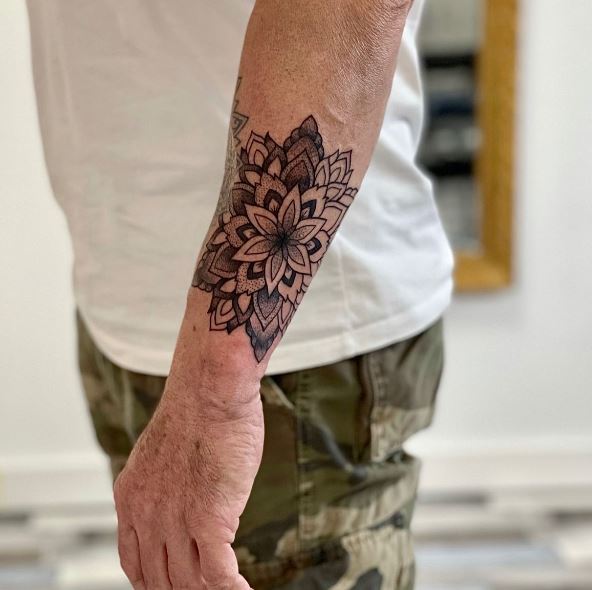 Mandala Forearm Band Tattoo