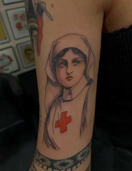 Nurse in White Uniform Tattoo