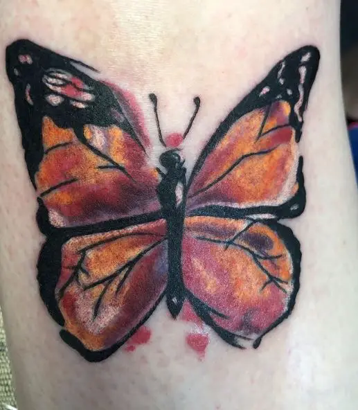 Black and Orange Butterfly Tattoo