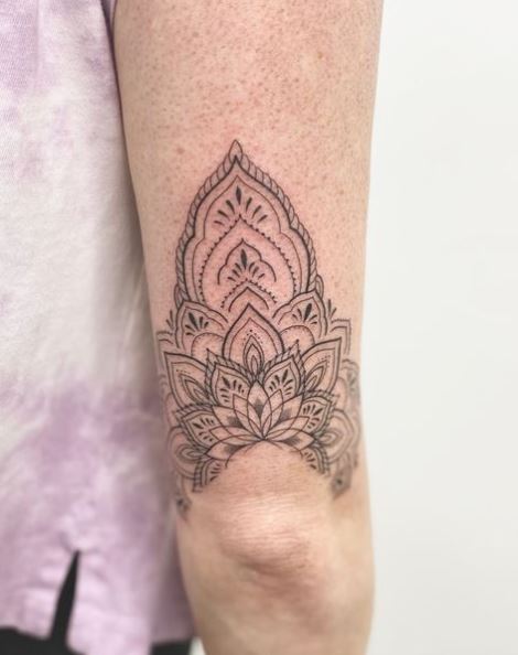 Small Mandala Above Elbow Tattoo