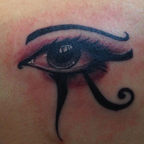 Black-Work Realistic Eye of Horus Tattoo