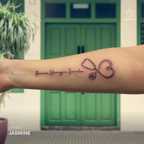 Stethoscope Hearth Shaped Tattoo