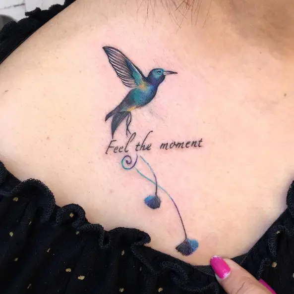 Feel the Moment Hummingbird Tattoo