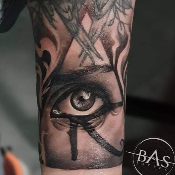 Dark Shaded Eye of Horus Tattoo