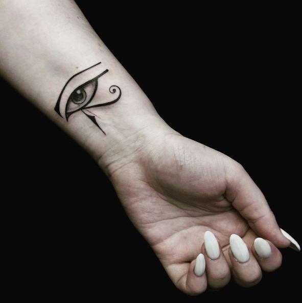 Small & Simple Eye of Horus Wrist Tattoo