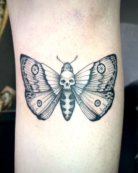 Grey Death Moth Leg Tattoo