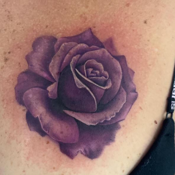 Small Purple Rose Tattoo