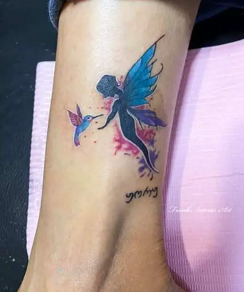 Fairy and Hummingbird Tattoo