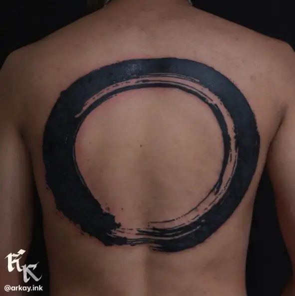 Black Enso Back Tattoo