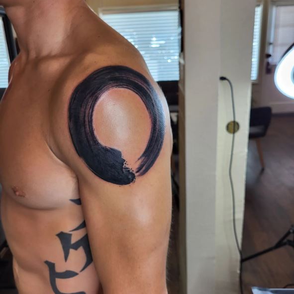 Bold Enso Shoulder Tattoo