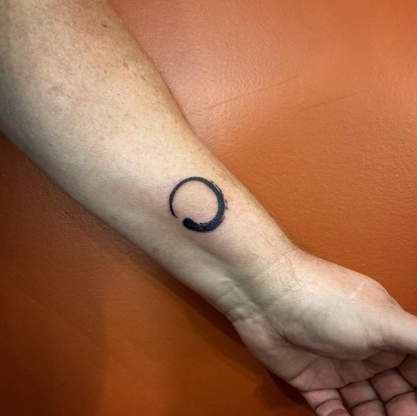 Minimalistic Enso Wrist Tattoo