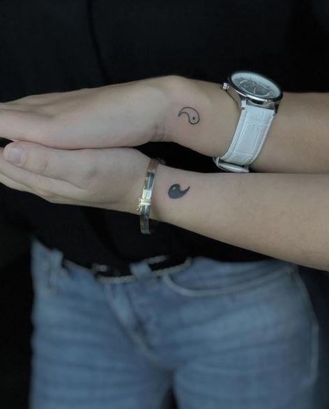 Matching Yin Yang Wrist Tattoos