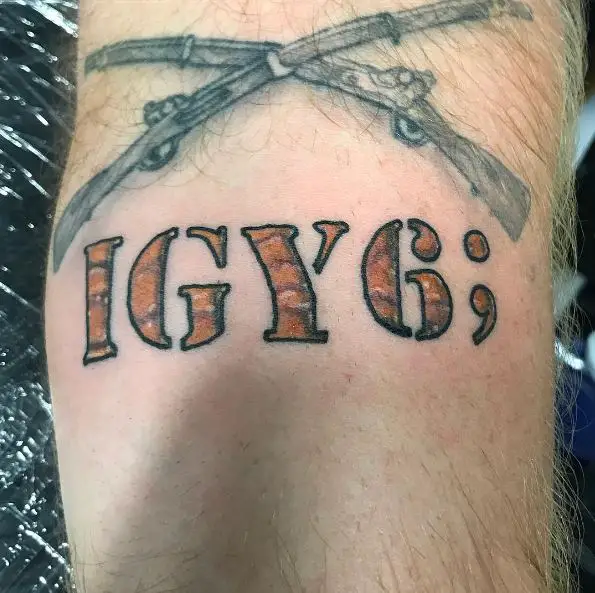 Crossed Rifles and IGY6 Tattoo