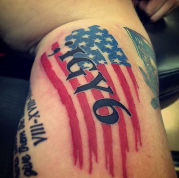 IGY6 Tattoo with USA Flag Tattoo