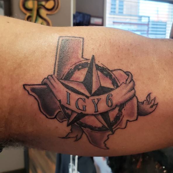 Texas Star and IGY6 Biceps Tattoo