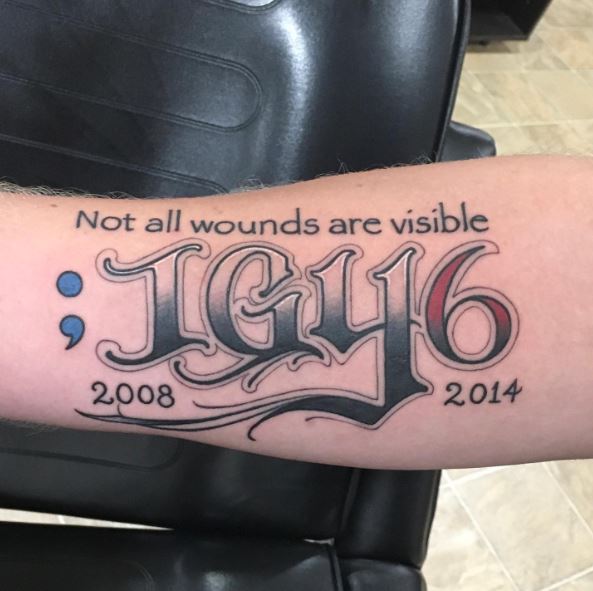 Message and IGY6 with Years Arm Tattoo