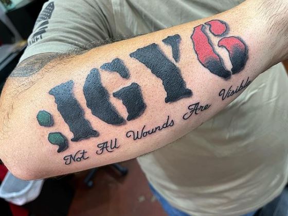 Big IGY6 with Message Forearm Tattoo