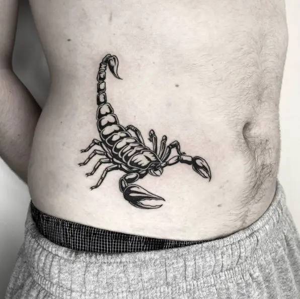 Abdomen Scorpion Tattoo