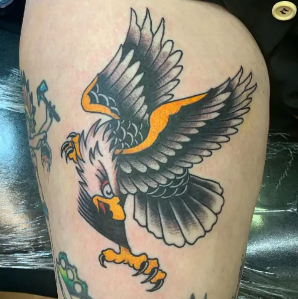 Traditional Angry Eagle Tattoo