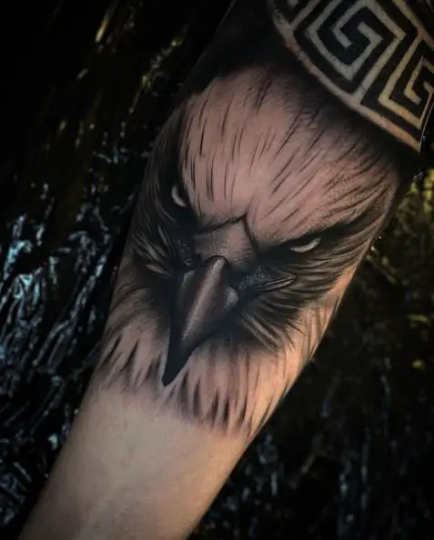 Angry Eagle Head Tattoo