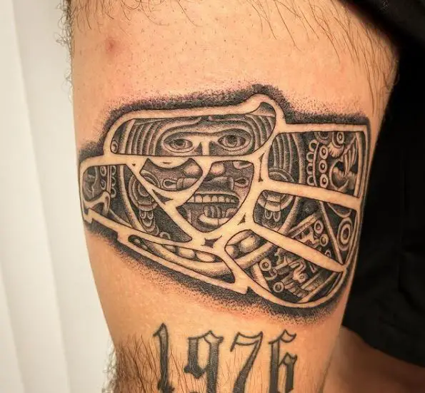 Aztec Eagle Tattoo with Calander Design