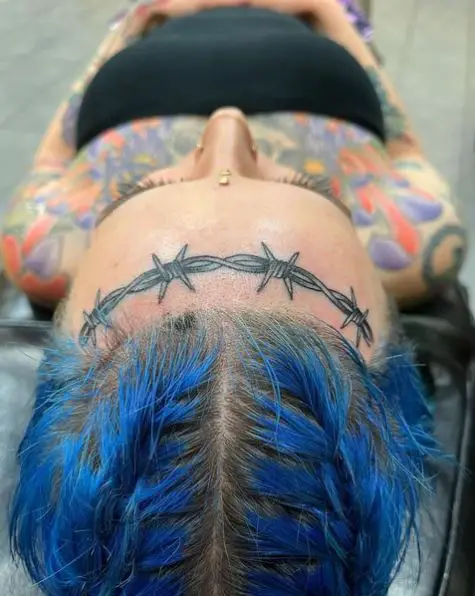 Barbed Wire Head Band Tattoo
