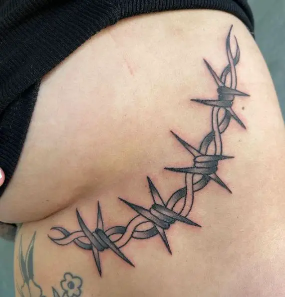 Barbed Wire Ribs Tattoo Piece