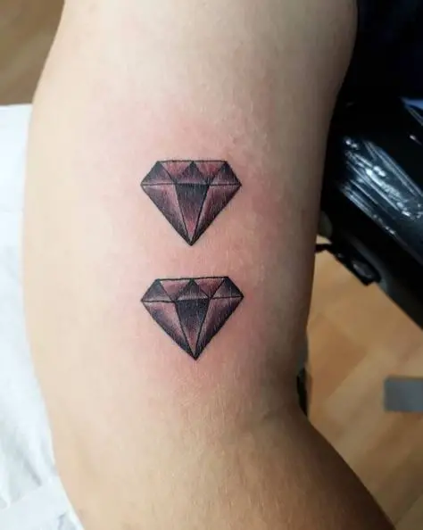 Purple and Red Diamonds Tattoos