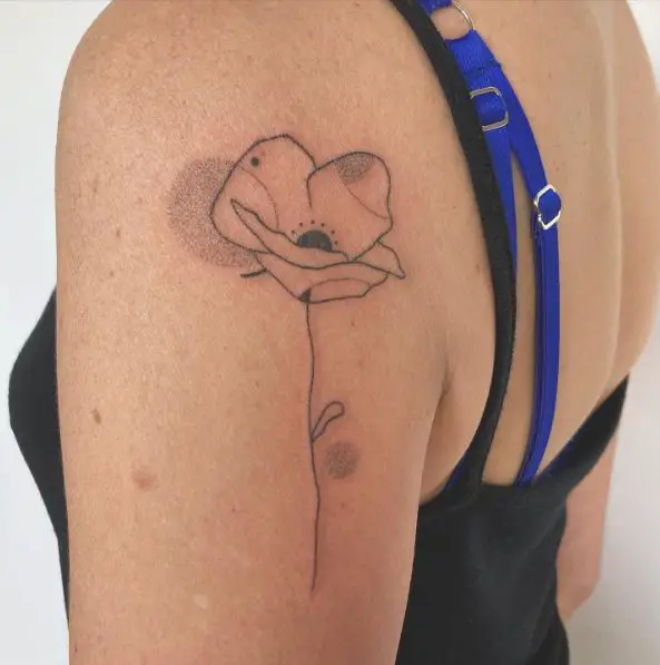 Black Common Poppy Tattoo