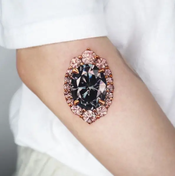Black Diamond Brooch Tattoo Piece
