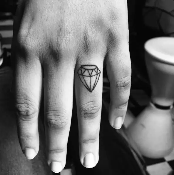 Black Diamond Ring Tattoo