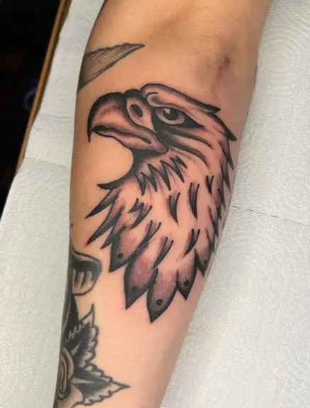 Black Eagle Head Forearm Tattoo 