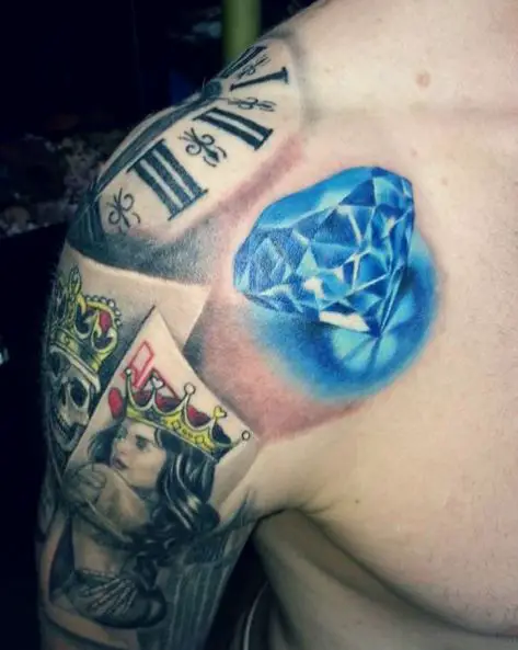 Blue Diamond 3D Tattoo
