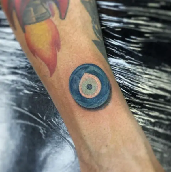 Blue Inked Turkish Eye Tattoo Piece