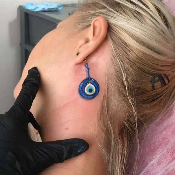 Blue Turkish Eye Tag Ear Piece