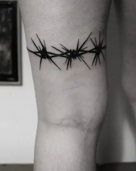 Bold Inked Barbed Wire Tattoo