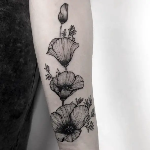 Bud to Bloom Poppys Tattoo
