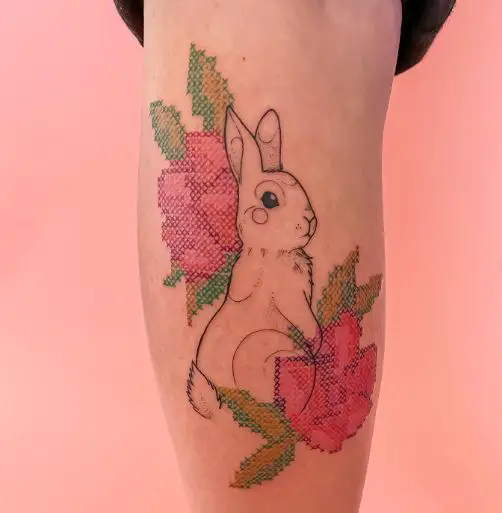 Bunny Cross Stitch Tattoo
