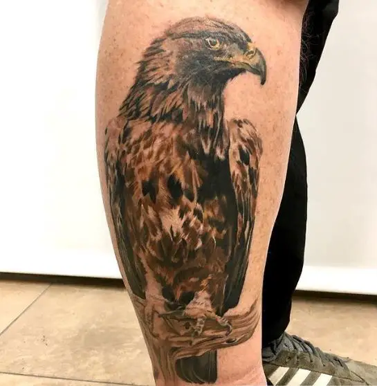 Calm Golden Eagle Tattoo Piece