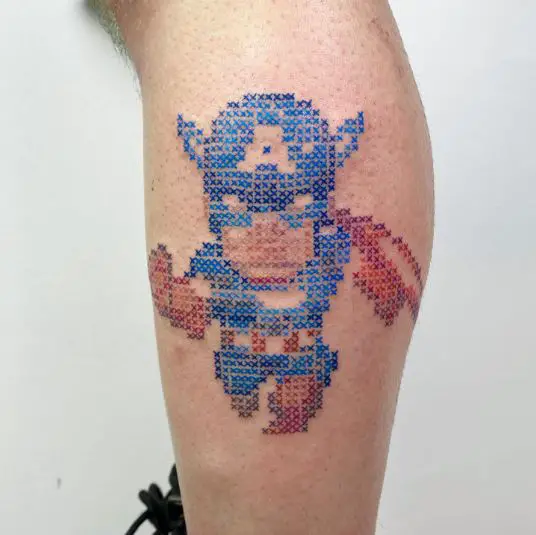 Captain America Cross Stitch Tattoo