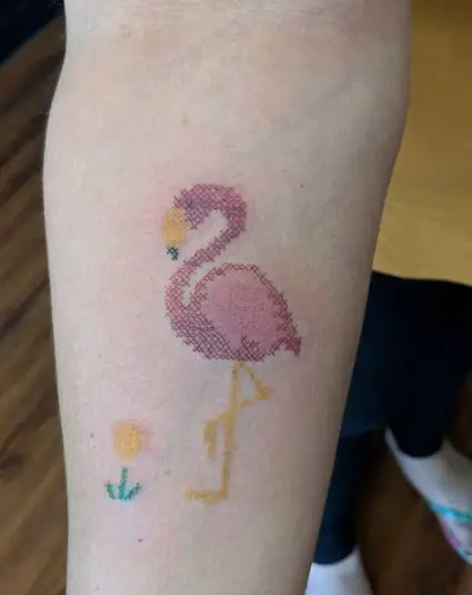 Crane Cross Stitch Tattoo