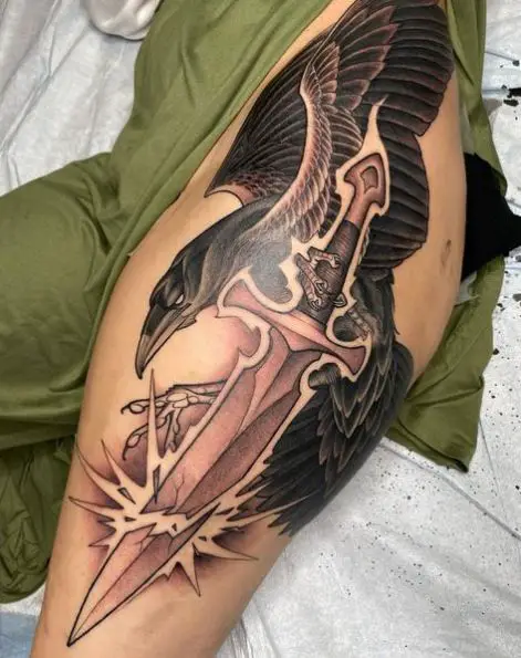 Crow and Dagger Tattoo
