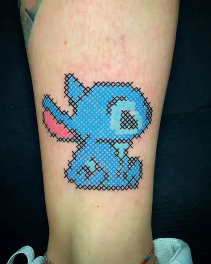 Disney's Stitch Character Cross Stitch Tattoo