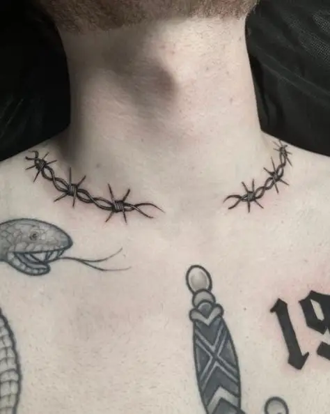 Double Black Barbed Wire Tattoo